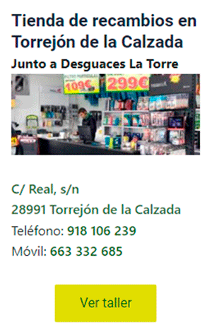 Tienda de recambios en Torrejón de la Calzada